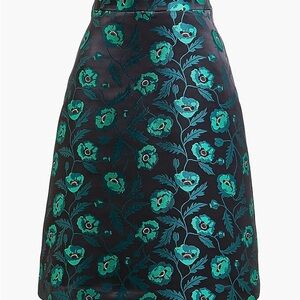 J. Crew Black and Blue Mini A-Line Skirt Cocktail